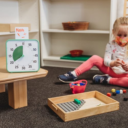 Time Timer 8 Inch Learning Center Classroom Set — 60 Minute Visual Timer for Kids with Dry Erase Activity Cards for Kids Classroom, Learning Centers and Teachers Desk Clock, Secondary (3-Pack)