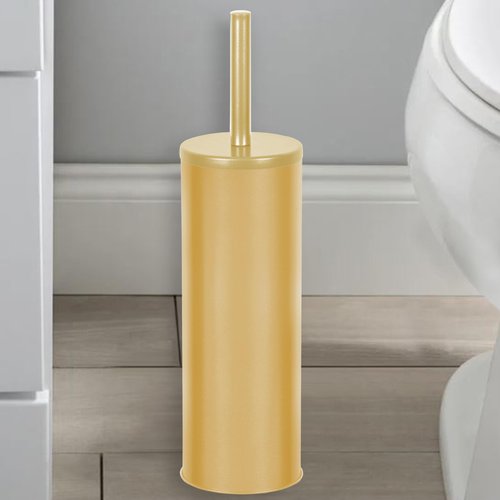 Toilet Plunger with Holder for Bathroom - Deep Cleaning - Heavy Duty - Strong Efficient Suction Cup - Household Essentials - Household Supplies, Satin Gold