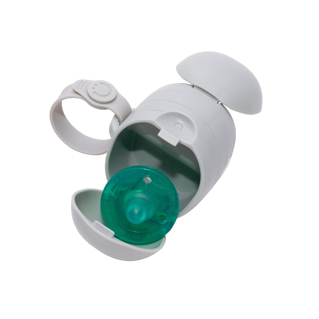 Ubbi On-the-Go Dual Pacifier Holder - Keep Baby's Binkies Clean & Accessible | Portable Travel Accessory in Gray