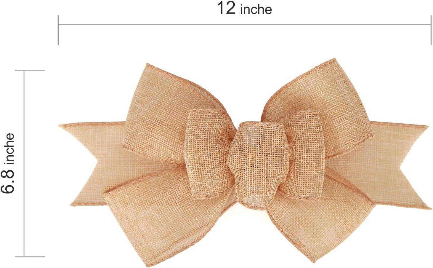Meseey Natural Burlap Wired Ribbon - Handmade Premade Bows for Wreaths & Gift Wrapping | 2 Pcs Set