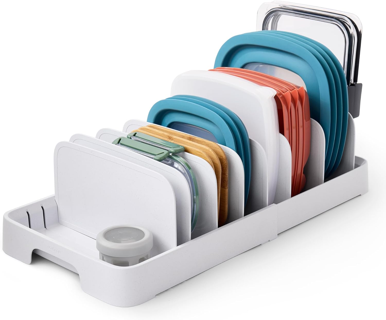 YouCopia StoraLid Food Container Lid Organizer - Expandable with Tall Dividers, 40 Lid Capacity