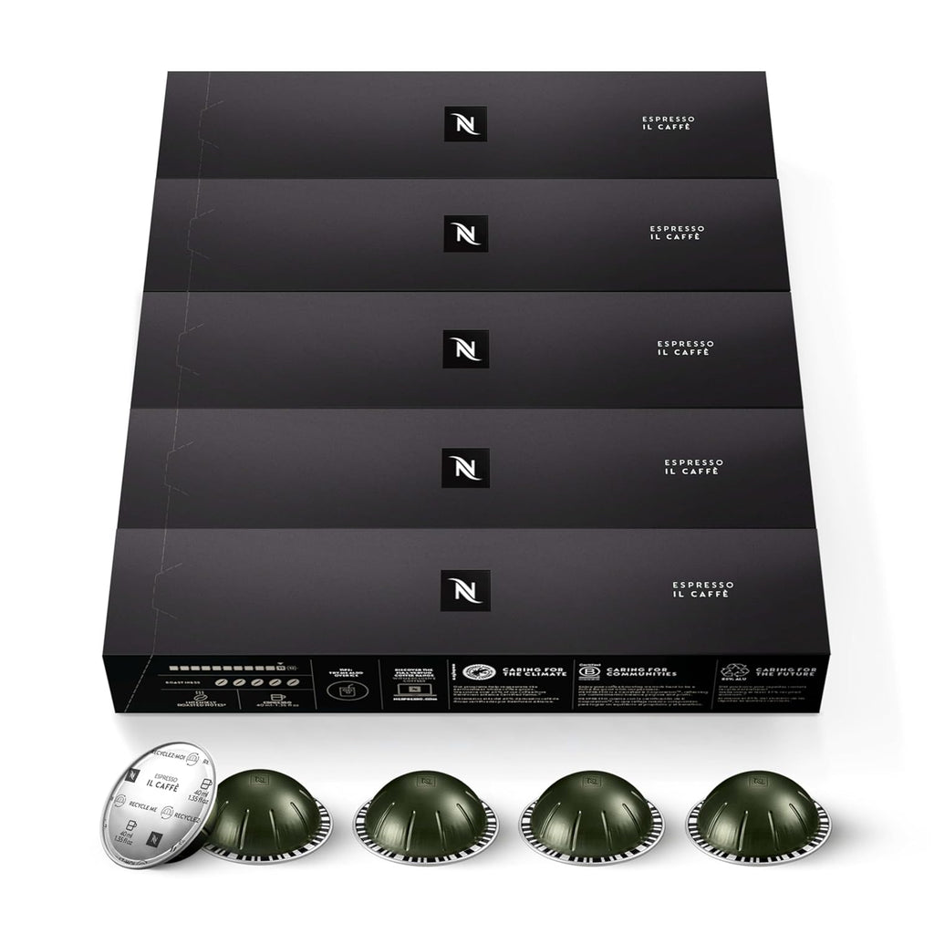 Nespresso Vertuo Espresso Capsules - Il Caffe Flavor, 50-Count Pods for 1.35 oz Brews