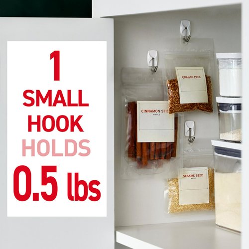 Command Small Wire Toggle Hooks, 32 Count, and 48 Strips, Damage Free Hanging Wall Hooks with Adhesive Strips, No Tools Required for Hanging, Organization and Storage, Holds up to 0.5 lb