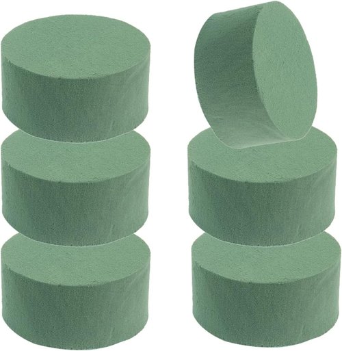 Floral Foam by [Brand Name] - 6 Pack Round 3” Green Wet & Dry Flower Foam for Arranging Fresh & Artificial Flowers
