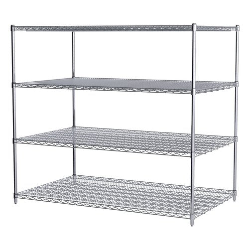 Akro-Mils AWP54UPRIGHT 54-Inch NSF Certified Industrial Grade Chrome Wire Shelf System Upright Leg Post Poles, (4 Pack)