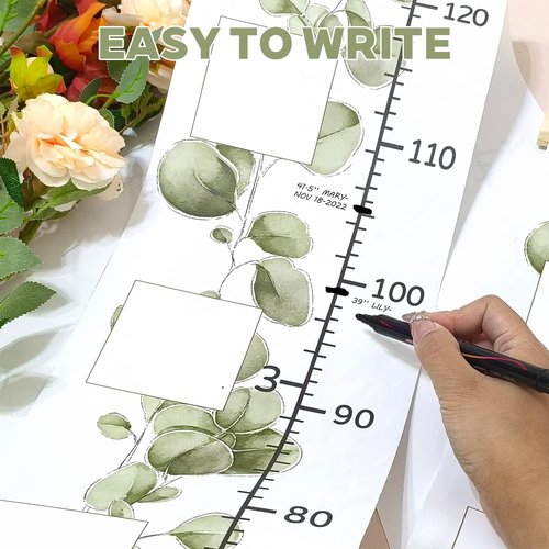Baby Growth Height Chart with Keepsake Box Hook Pen Set 79 Inches Removable Ruler Measuring Chart Waterproof Canvas Measure Removable Wall Decor for Baby Kids Toddlers