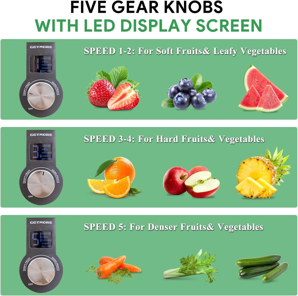 Skiennix Juicer Machine - 3-in-1 Blender & Grinder Combo with 1300W Power | 5 Speeds, LCD Screen, Easy to Clean