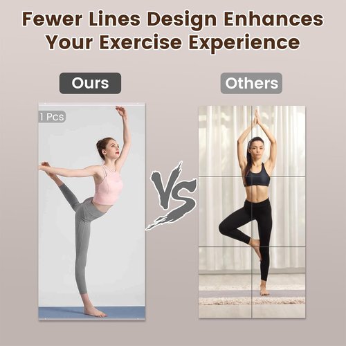 LOAAO Gym Mirror - 47.24"x29.53" Tempered Glass Wall Mirror for Home Gym, Dance Studio & Yoga Room