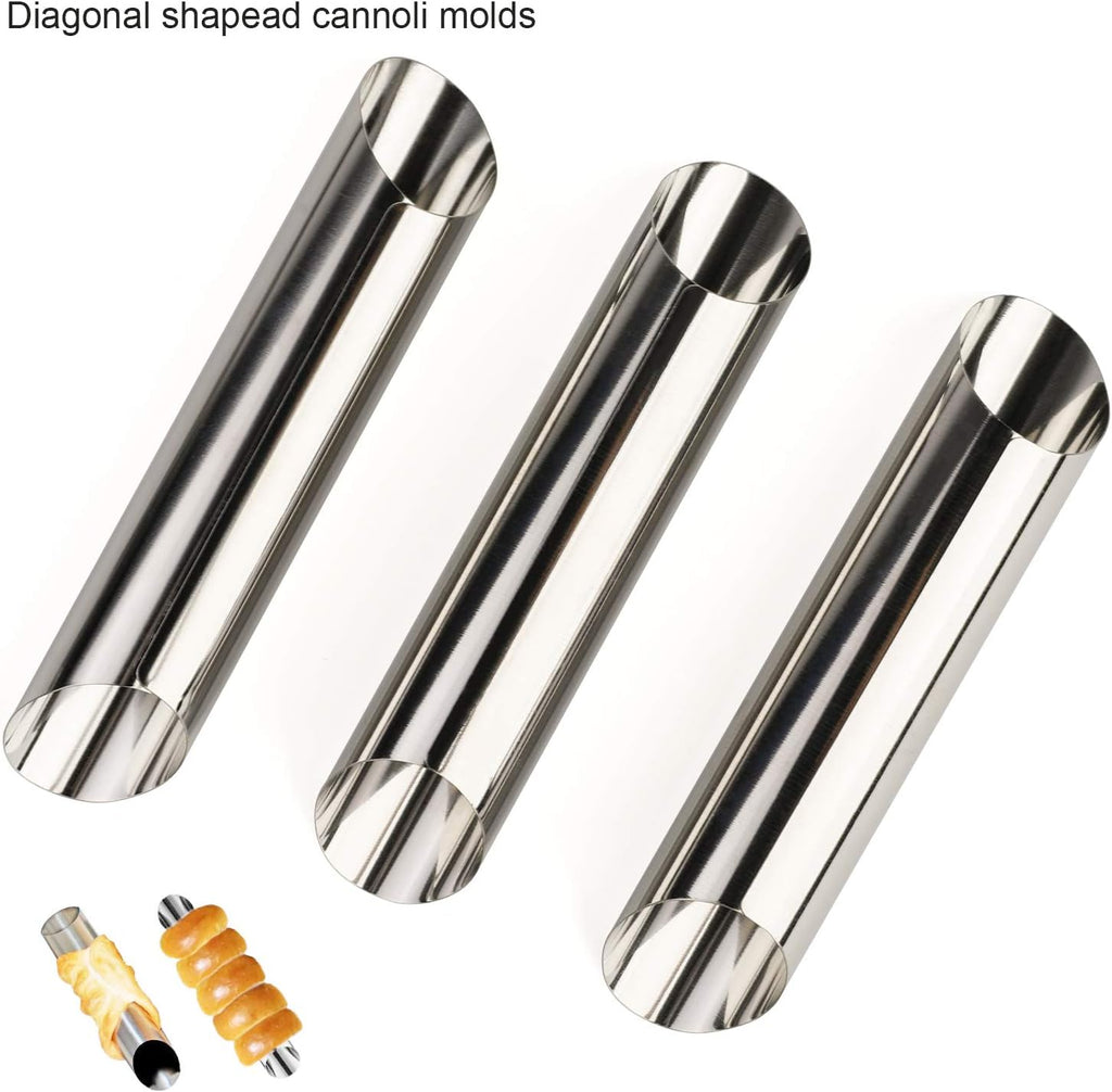 Skiennix Cream Horn Molds - Stainless Steel Cannoli & Croissant Cone Tubes | Durable Design