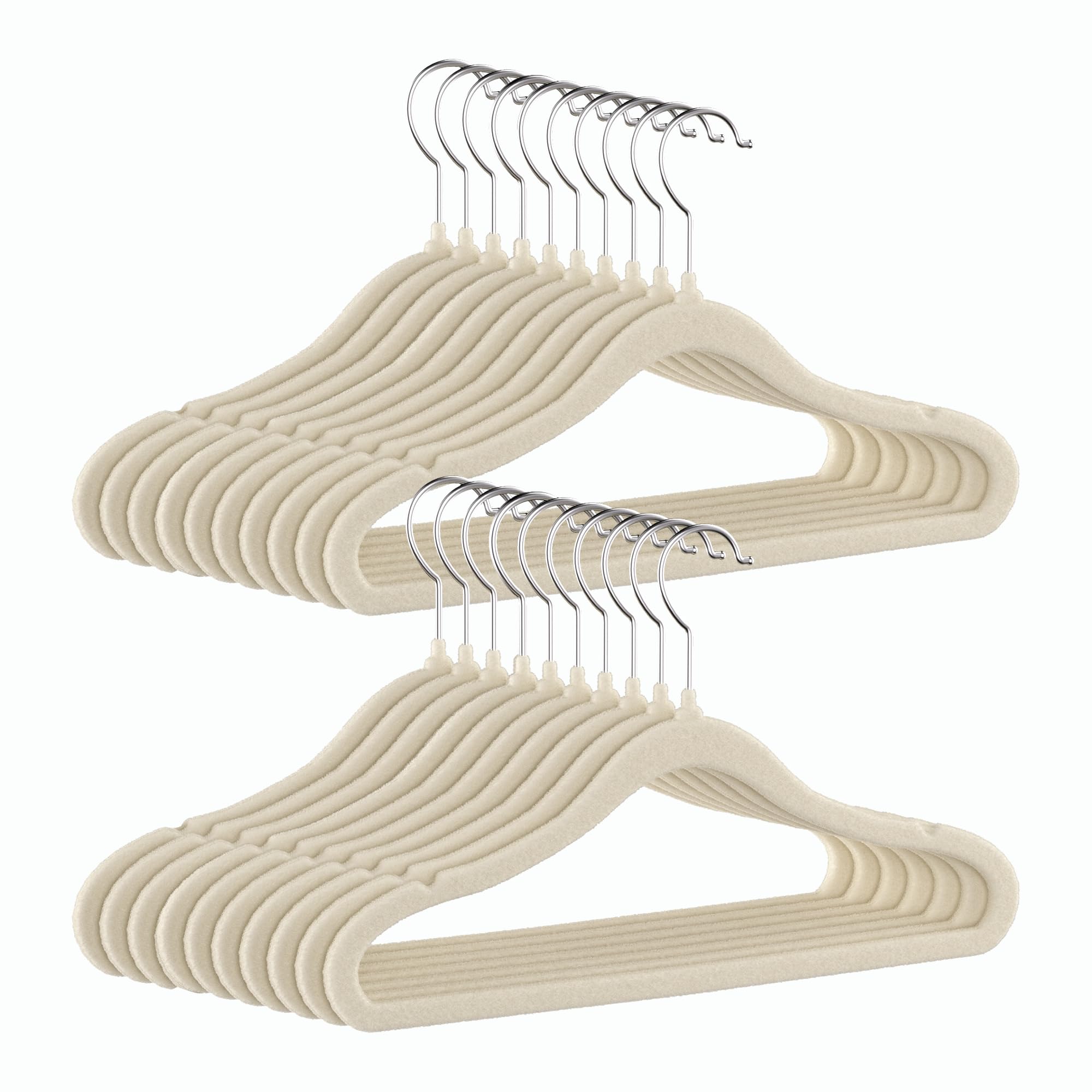 GoodtoU Kids Velvet Hangers Baby Hangers for Closet 20 Pack Non Slip Childrens Infant Hanger Beige