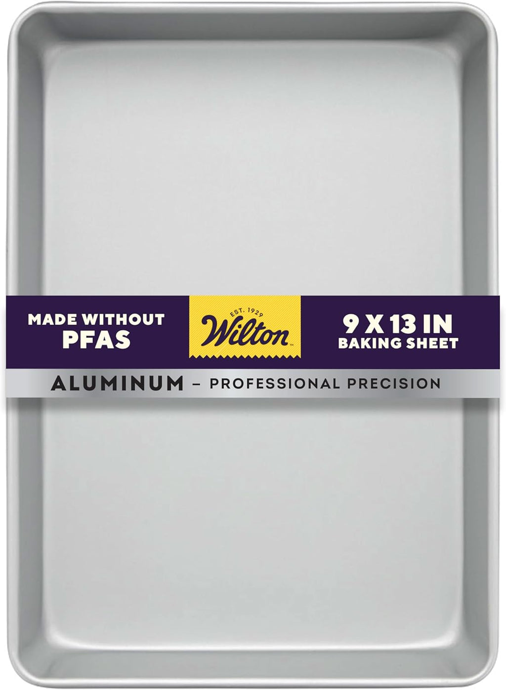 Wilton Aluminum 9x13 Inch Rectangular Sheet Pan - Natural Anodized Bakeware for Even Heating
