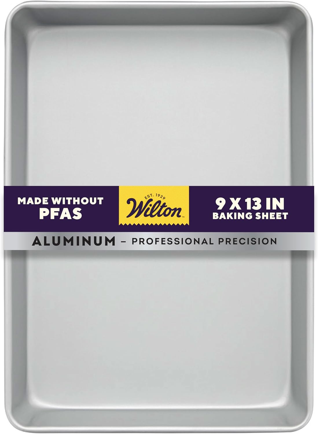 Wilton Aluminum 9x13 Inch Rectangular Sheet Pan - Natural Anodized Bakeware for Even Heating