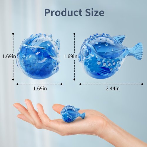 Humidifier Cleaning Fish: 12 Packs Humidifier Tank Cleaner Ball Compatible with Most Humidifiers, Purifier Water, Prevents Hard Water Build-Up, Filters Mineral Deposits, Remove Odor