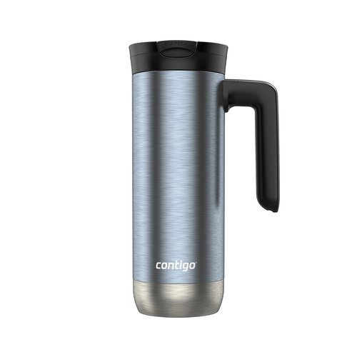 Contigo Superior 2.0 Stainless Steel Travel Mug with Handle Leak-Proof Lid Double-Wall Insulation for Hot & Cold Beverages, 20oz ,Dark Ice, Ideal for Commuting and Travel