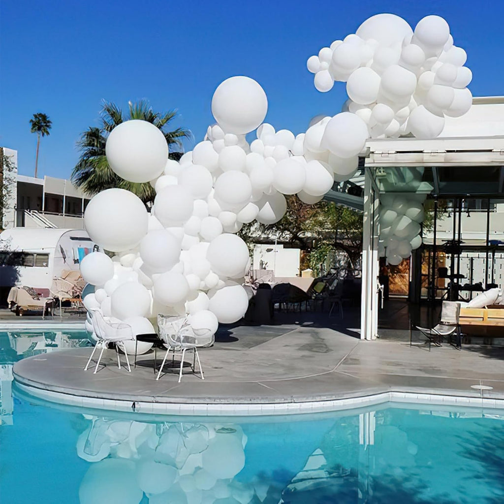 PartyWoo Metallic Gold & White Balloons - 100 Pack for Stunning Celebrations