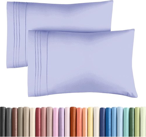 King Pillow Cases by [Brand Name] - Ultra Soft Hotel Quality Covers | Comfy, Wrinkle-Free, Lavender - 2 Piece Set