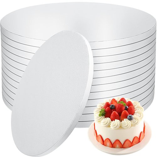 6 PCS Cake Drums 16 Inch, 16inch Drum, Cake Boards 16 Inch Round, 1/2" Thick Cardboard, Sturdy Circle, Base para Pastel Cardboard Base White Cake Boards for Wedding
