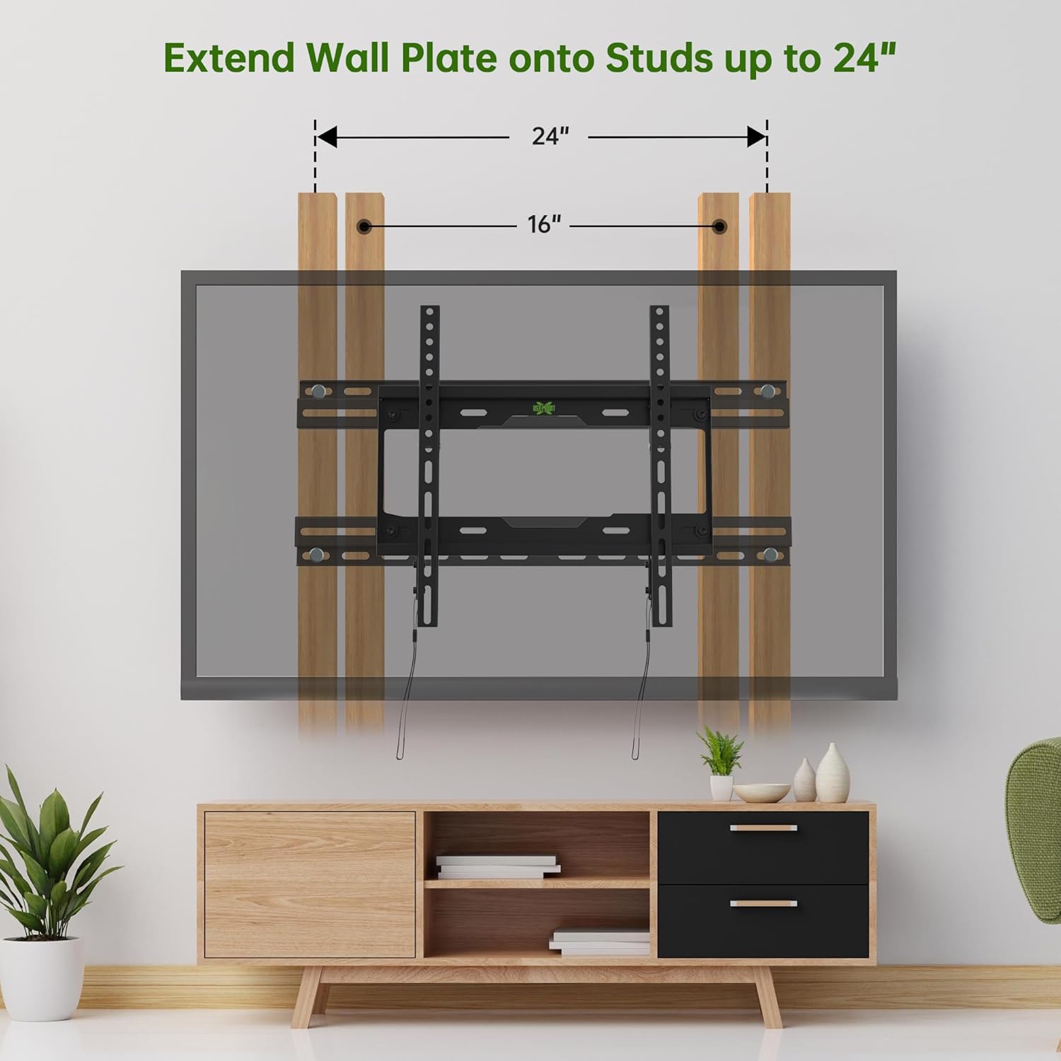 USX MOUNT TV Mount Extension Bracket - Easy Centering for 16-24 Inch Wood Studs | Max Load 154LBS