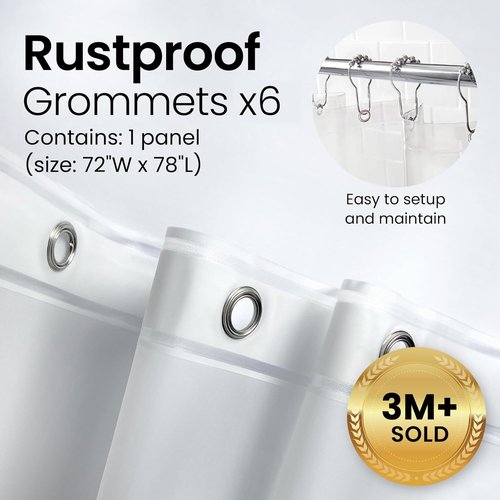 LiBa Bathroom Shower Curtain - Waterproof Plastic Shower Curtain Premium PEVA Non-Toxic Shower with Rust Proof Grommets Clear 8G Heavy Duty Bathroom Accessories 72x78