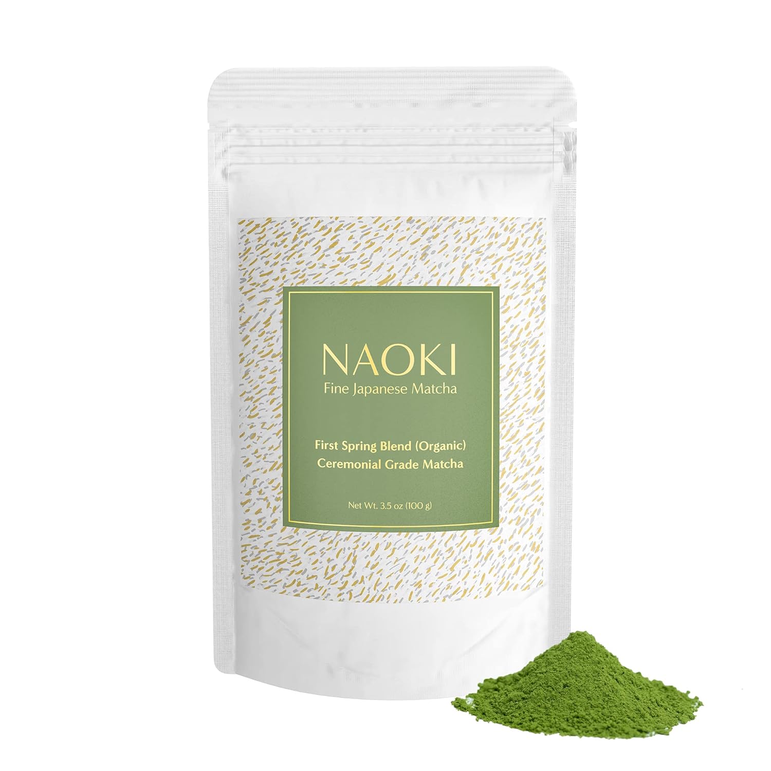 Naoki Matcha Organic Ceremonial First Spring Blend - Authentic Japanese Green Tea Powder (100g / 3.5oz)