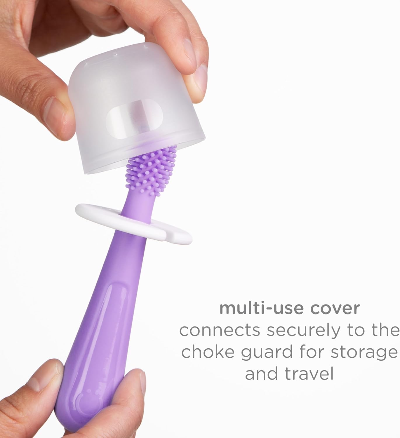 Ubbi Grow With Me Toothbrush Set - Silicone Finger Brush & 360° Soft Bristle Toothbrush | Smoothie Purple