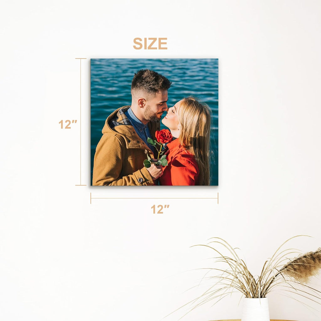 Skiennix Personalized Canvas Wall Art - Custom Framed 12" X 12" Photo Prints for Living Room & Bedroom Decor