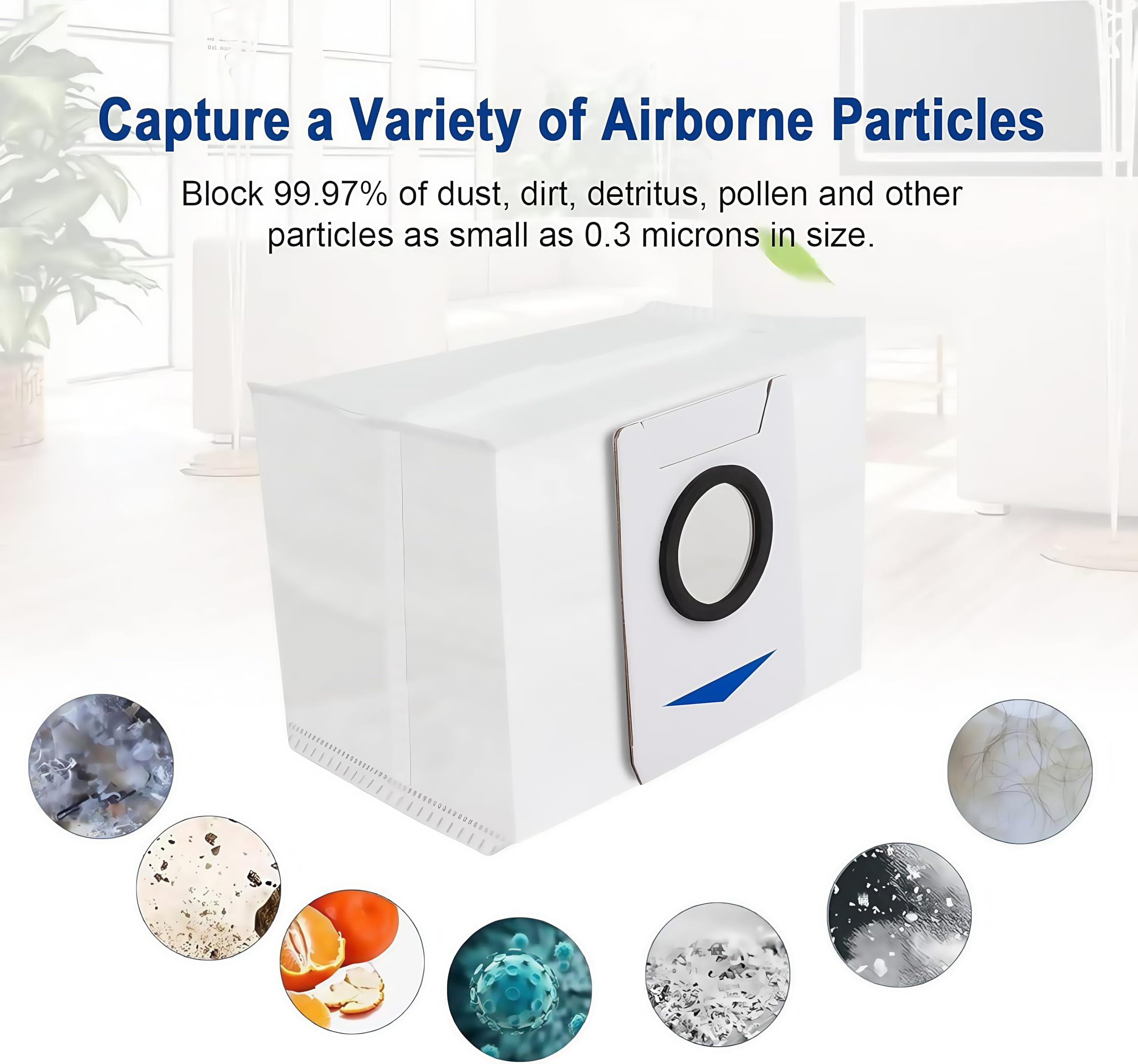 Vacuum Bags for ECOVACS DEEBOT Robot Vacuum Cleaner - Fit X1 OMNI/Turbo T10/T20 Omni/T20/T20 Max/T20 Pro/X&T Series - Disposable Replacement Dust Bag Vacuum Cleaning Accessories Part（12Pack)