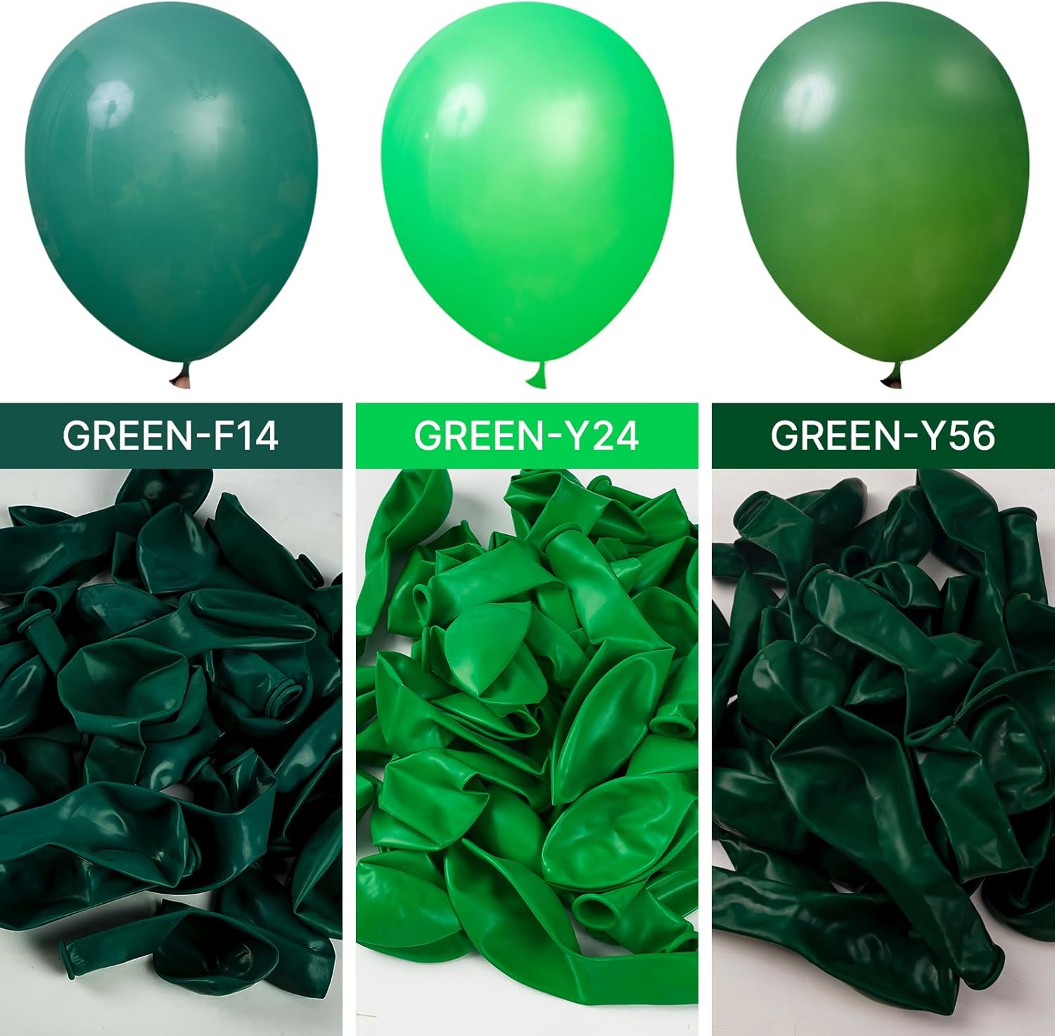 PartyWoo Dark Green Balloons - 120pcs Emerald & Forest Green Balloon Arch Kit | Various Sizes for Birthday & Graduation Decor