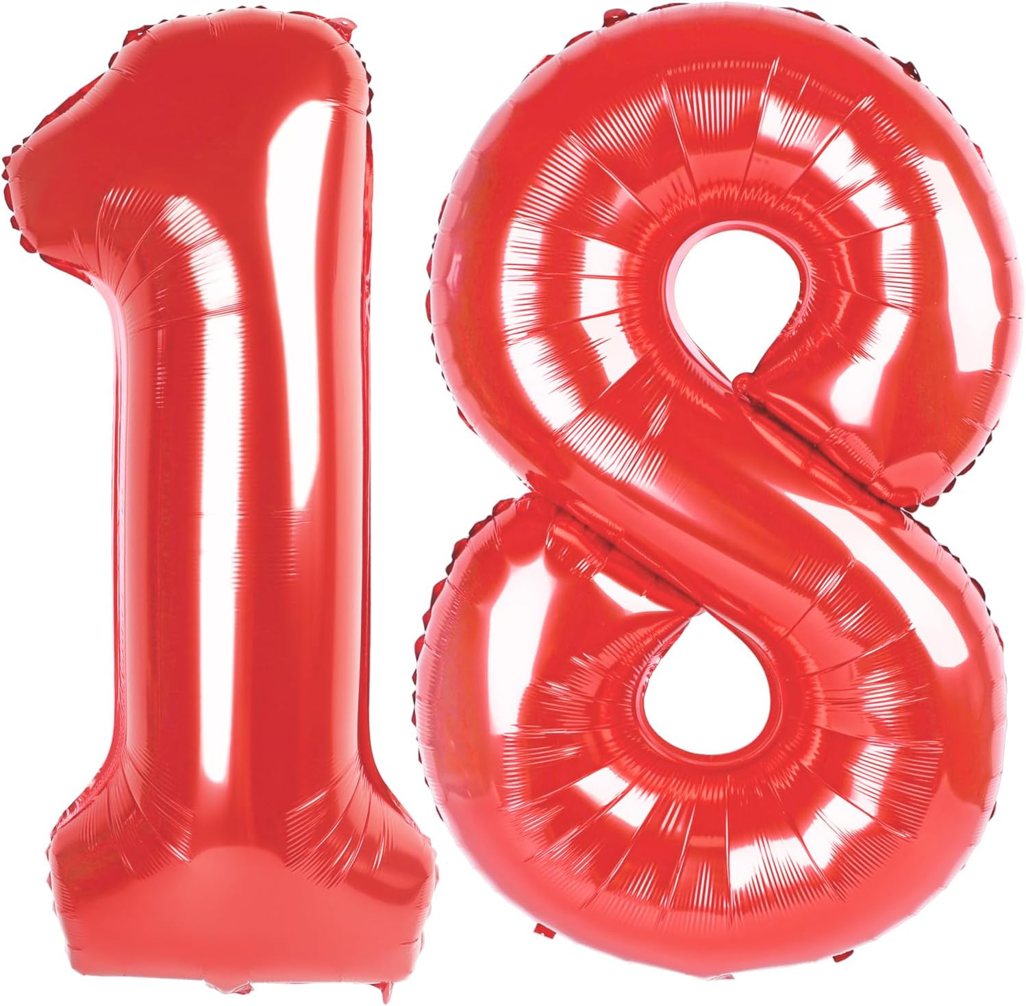 Red Number 18 Balloon - 40 Inch Giant 18th Birthday Decoration for Girls & Boys Party Supplies