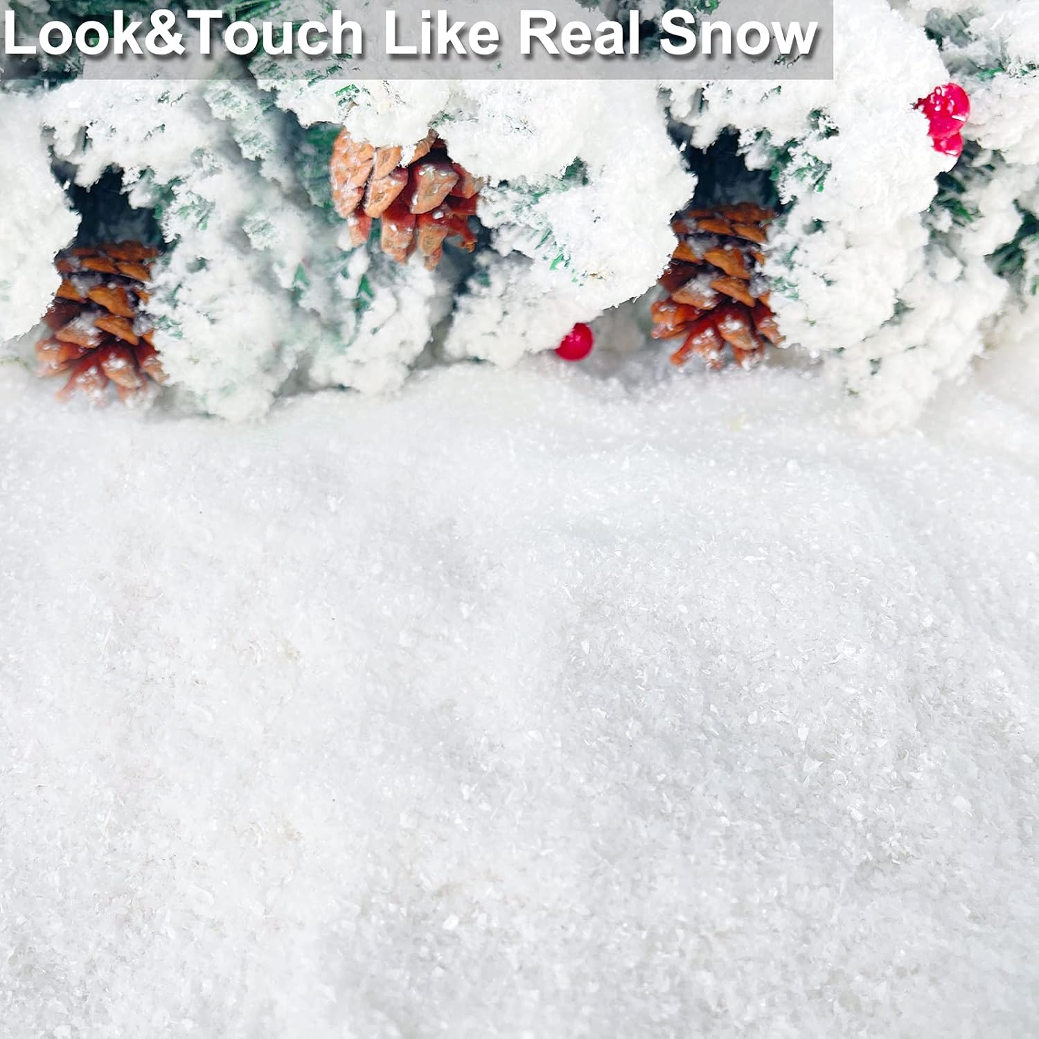 TURNMEON 30 Ounces Fake Snow Powder | Sparkling Artificial Snow for Christmas Decor & Crafts