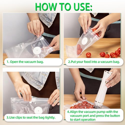 Kelongn 3-IN-1 Compact Vacuum Sealer for Food with Reusable Bags & Mason Jar Kit, Ultra-long 100-minutes Vacuuming Time, 6X Freshness Keep for Home Kitchen RV Travel Seal Meal