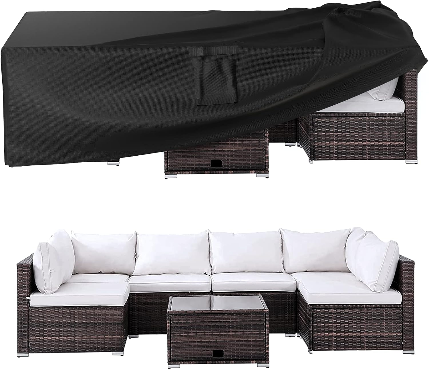 Ruimoy Outdoor Furniture Cover - Heavy Duty Waterproof Protection for Tables & Chairs | 108" L x 82" W x 27.9" H