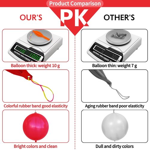 LEEZZIZZ Punch Balloons - 30Pcs Thickened Neon Party Favors for Kids | Durable Rubber Band Handle