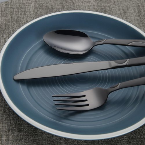 FONGDANLAITE 40-Piece Stainless Steel Flatware Set - Heavy Duty 430 Stainless Steel Cutlery Set, Include Knives, Forks, and Spoons for 8 People, Dishwasher Safe