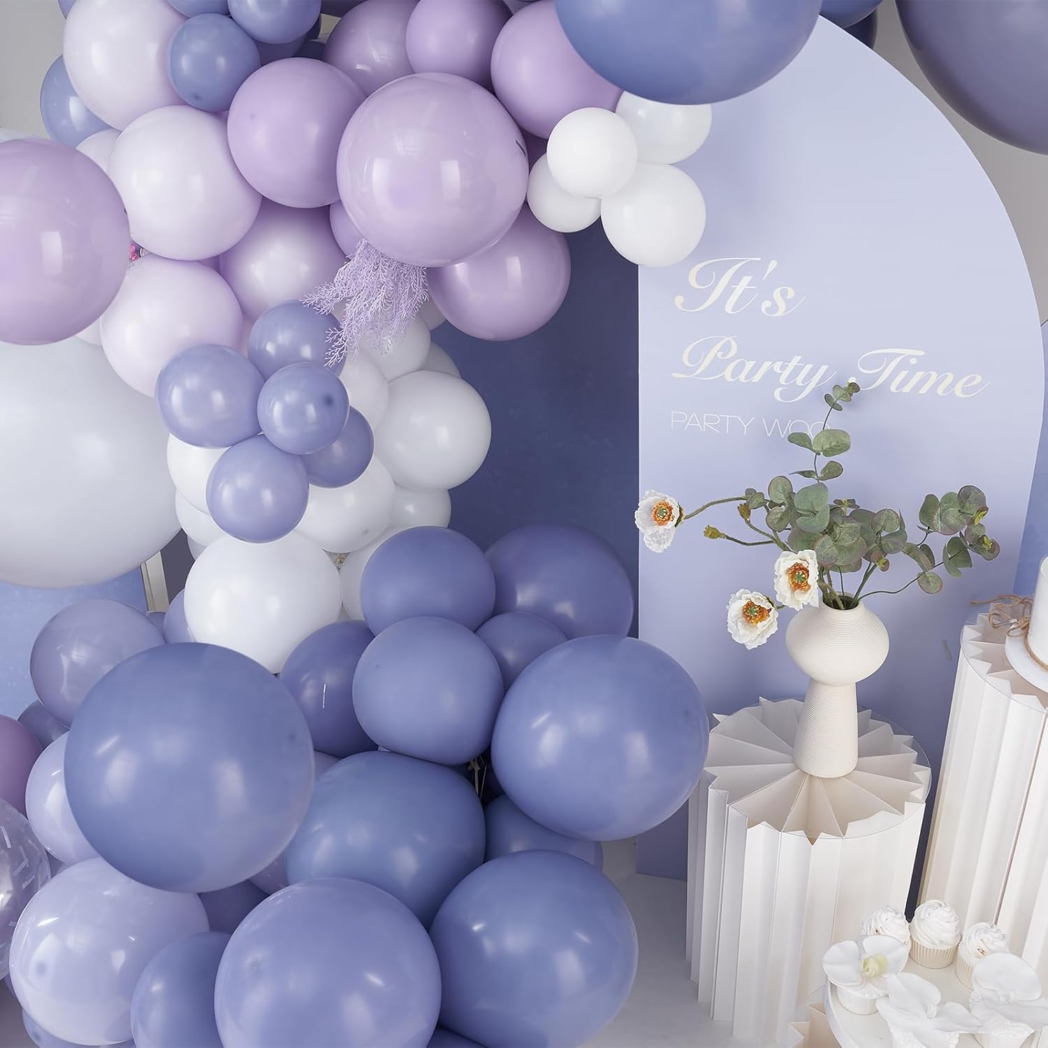 PartyWoo Purple Balloon Arch Kit - 140 Pcs in Lavender & Lilac - Various Sizes for Baby Showers & Weddings