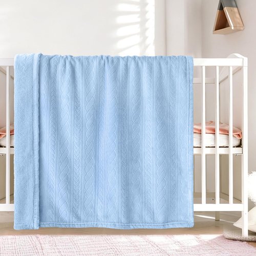 BORITAR 3D Fleece Baby Blanket - Soft & Cozy Plush for Infants | 30x40 Inch, Baby Blue