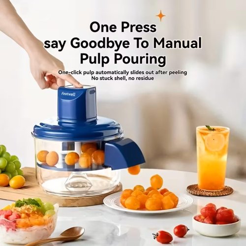 Featwell Electric Grape Peeling Machine, Automatic Vegetable Peeler for Grape Cherry & Garlic Tomato, 20-Second Fast Peeling, Rechargeable & Easy Wash, for Home and Commercial Kitchens