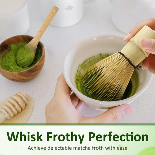 LemonRoad 16 Pcs Matcha Whisk Bulk 100 Prong Bamboo Whisk for Matcha Powder Traditional Japanese Chasen Handcrafted Organic Bamboo Stirrer Mixer Brush Authentic Ceremonial Tea Preparation Starter