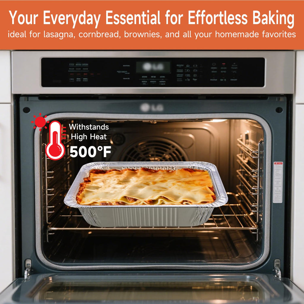 Lideropa Disposable Aluminum Foil Pans with Lids 9x13-10 Pack Aluminum Foil Pans, Heavy Duty Aluminum Baking Pans for Cooking, Baking, Meal Prep, Parties & Food Storage
