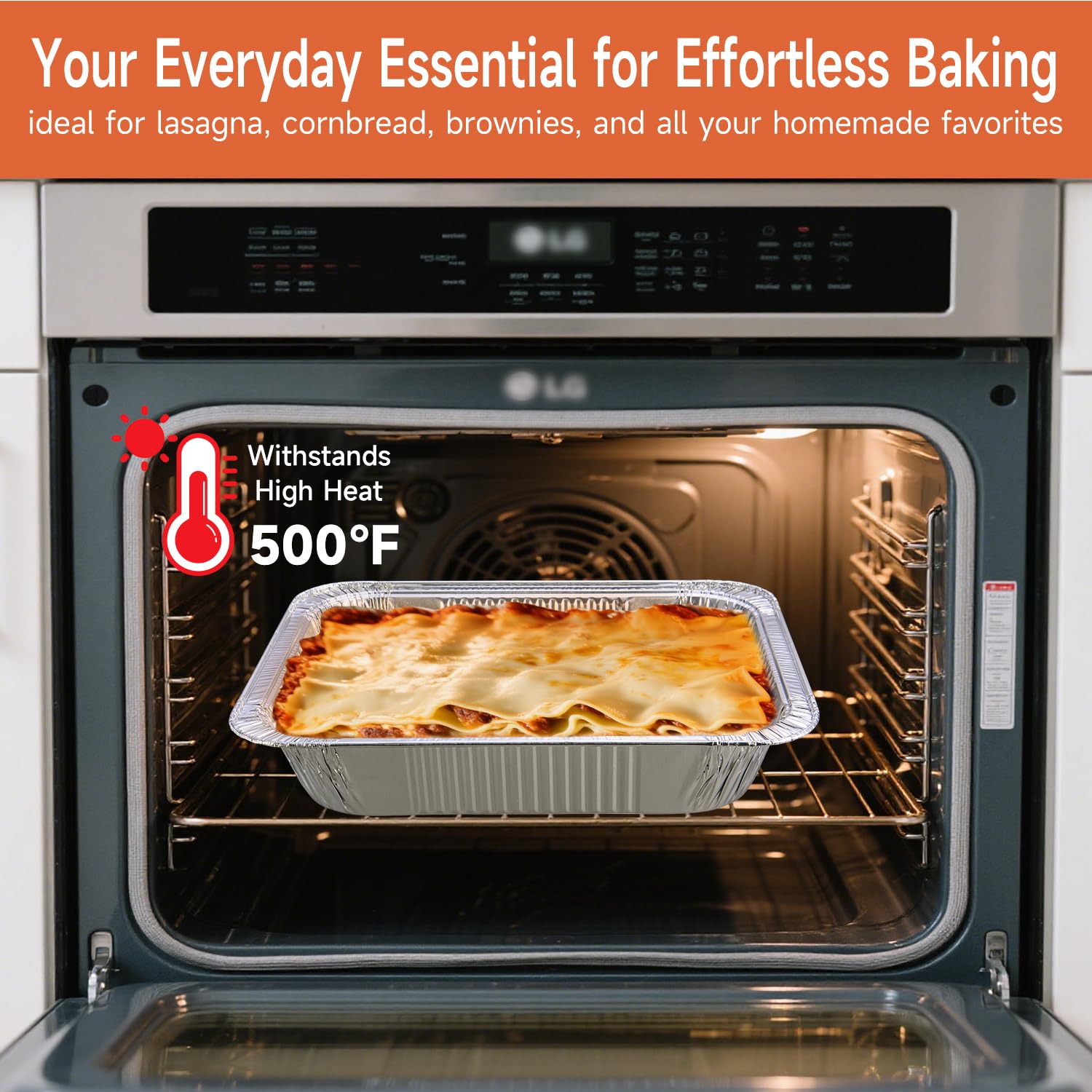 Lideropa Disposable Aluminum Foil Pans with Lids 9x13-10 Pack Aluminum Foil Pans, Heavy Duty Aluminum Baking Pans for Cooking, Baking, Meal Prep, Parties & Food Storage