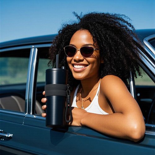 Ratrabas Tumbler with Lid and Straw 20oz, Stainless Steel Vaccum Insulated Water Bottle, Spill Proof Water Bottle with Retractable Straw, Travel Coffee Tumbler for Car Cup Holder - Leak Proof