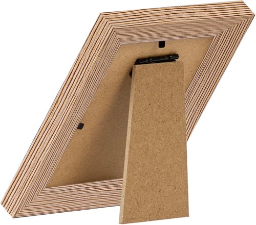 JCJMY 3x4 Picture Frame - Black Tabletop & Wall Display | Shatter-Resistant Plexiglass, Rustic Brown