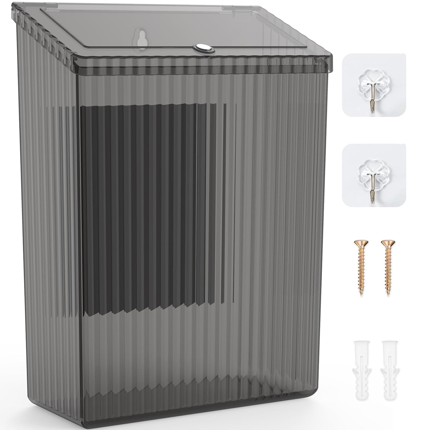 Sealegend Magnetic Slim Trash Can - Versatile Wastebasket with Lid for Kitchen & Bathroom Organization | Black