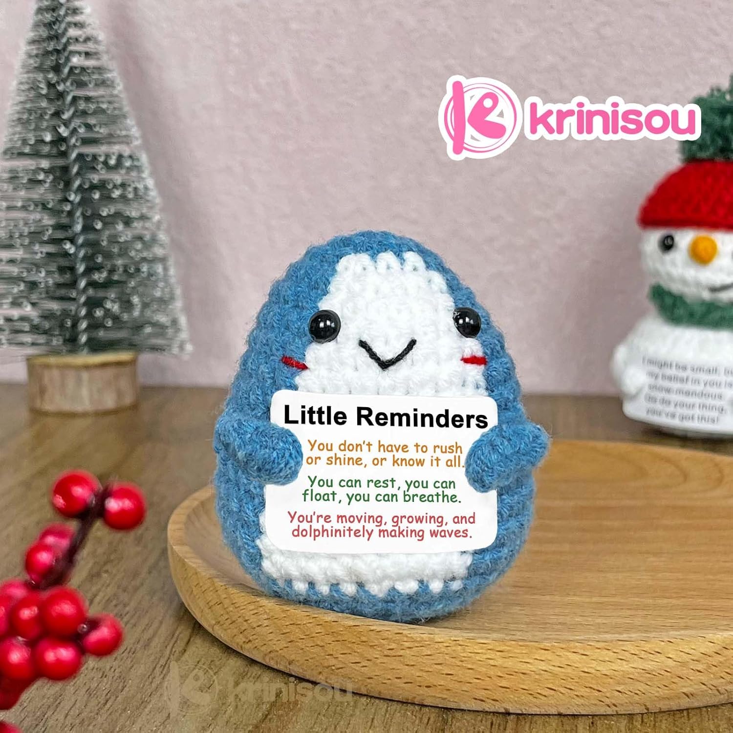 Positive Animals Dolphin Crochet Gifts - Dolphin Themed Office Desk Decor | Inspirational Motivational Gift for All