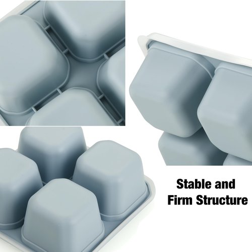 PandaEar 3 Pack Snack Containers, 4 Compartment Silicone Bento Lunch Snack Box with Lids, Reusable Divided Meal Snack Containers for Adults Kids Toddler, Food Storage Containers for School Work Travel