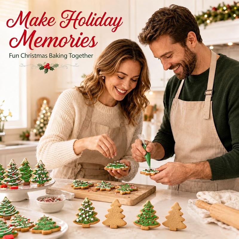 Christmas Tree Cookie Cutters Set, 9-Piece Stainless Steel Bakeware