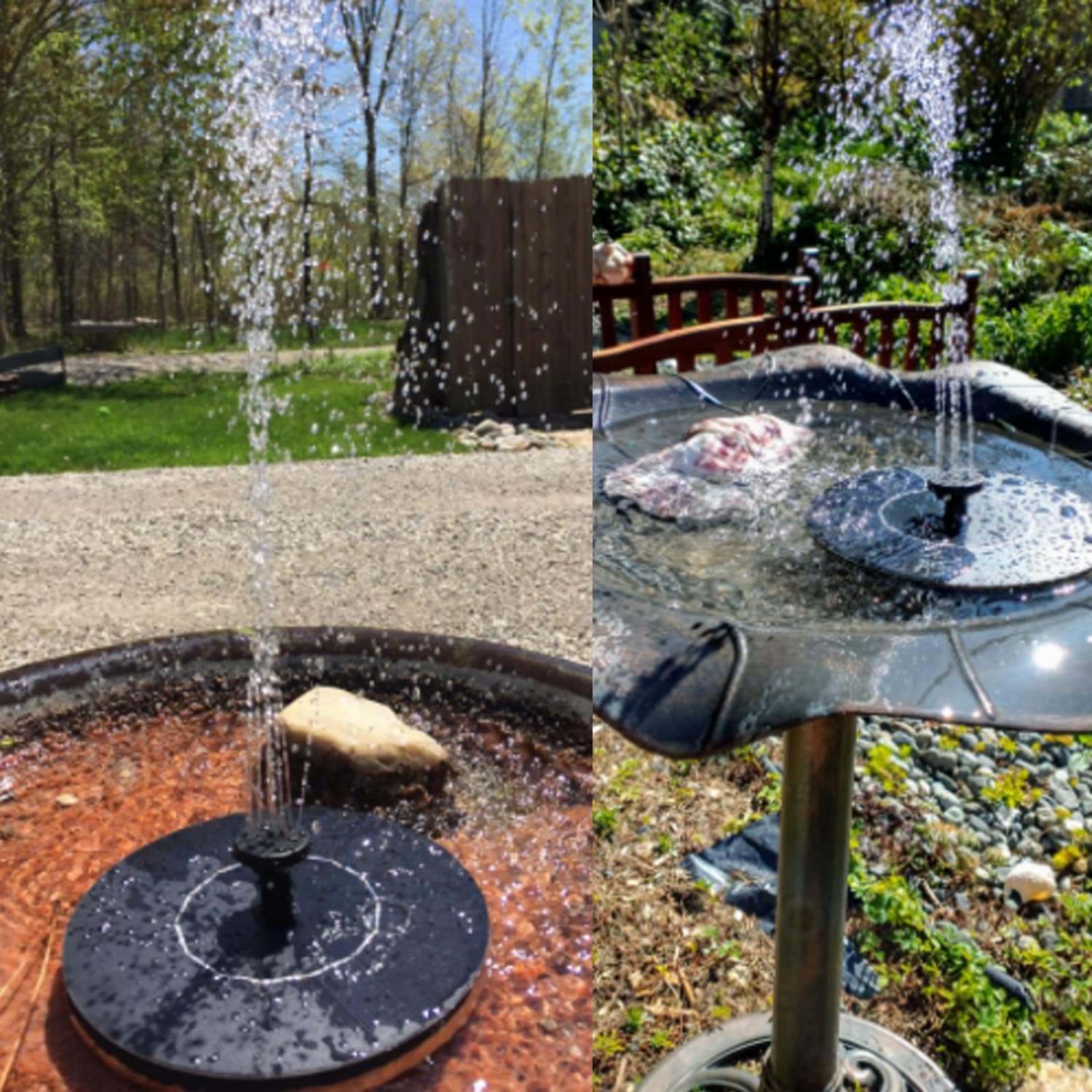 Skiennix Solar Fountain - Solar Powered Bird Bath Pump with 4 Nozzles & 1.4W Solar Panel | Ideal for Garden, Pond, Pool