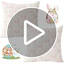 Bunny Throw Pillow Covers Set of 2 | 18x18 Inch Easter Decor