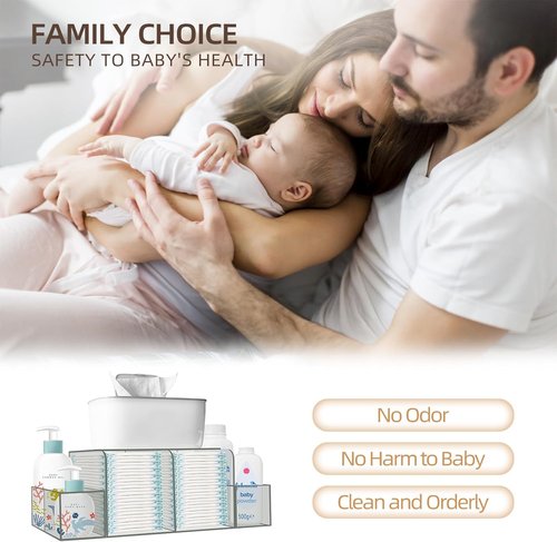 GILPWA Diaper Caddy - Clear Acrylic Organizer for Baby Changing Table | Detachable Design for Essentials