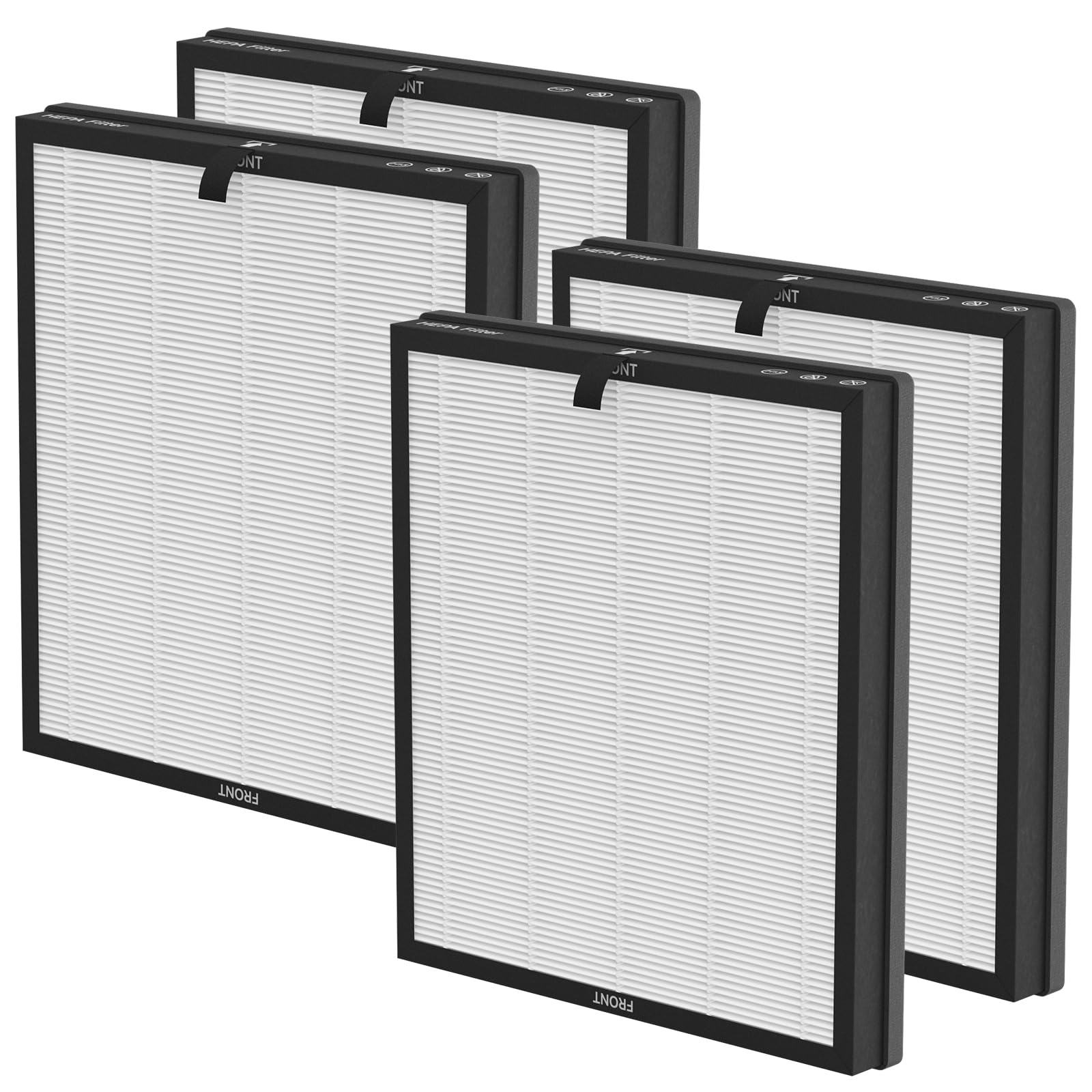 GoKBNY 4-Pack MR5866 Replacement Filter Compatible with MORENTO and FLANUR MR5866 Air Purifiers, Version White